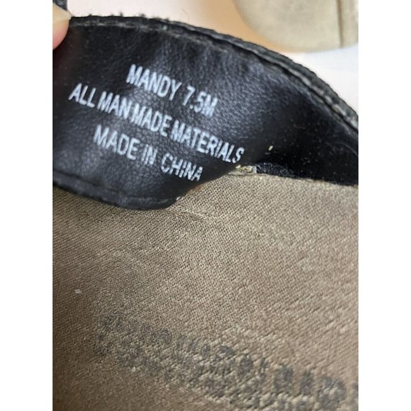 Cushionaire Mandy Flatform Sandals Size 7.5M Cork Footbed Espadrille Black Strap - Picture 9 of 11